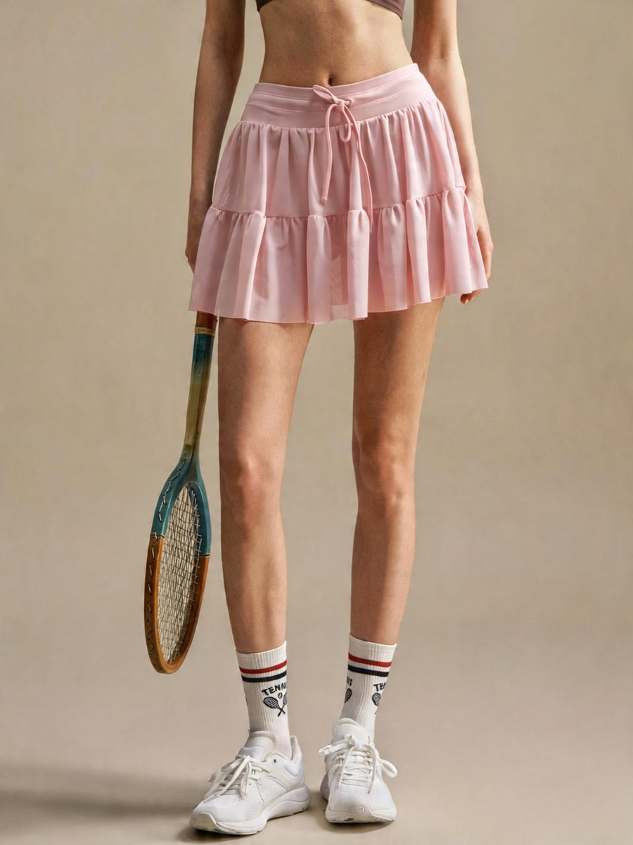 Aurelle Mesh Tennis Skirt - Pink