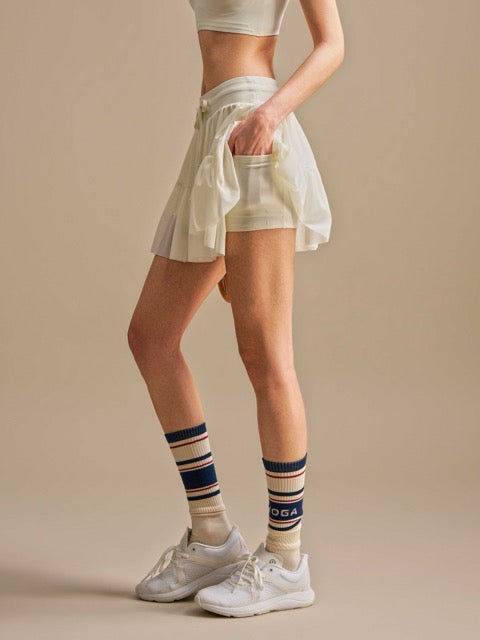 Aurelle Mesh Tennis Skirt - White