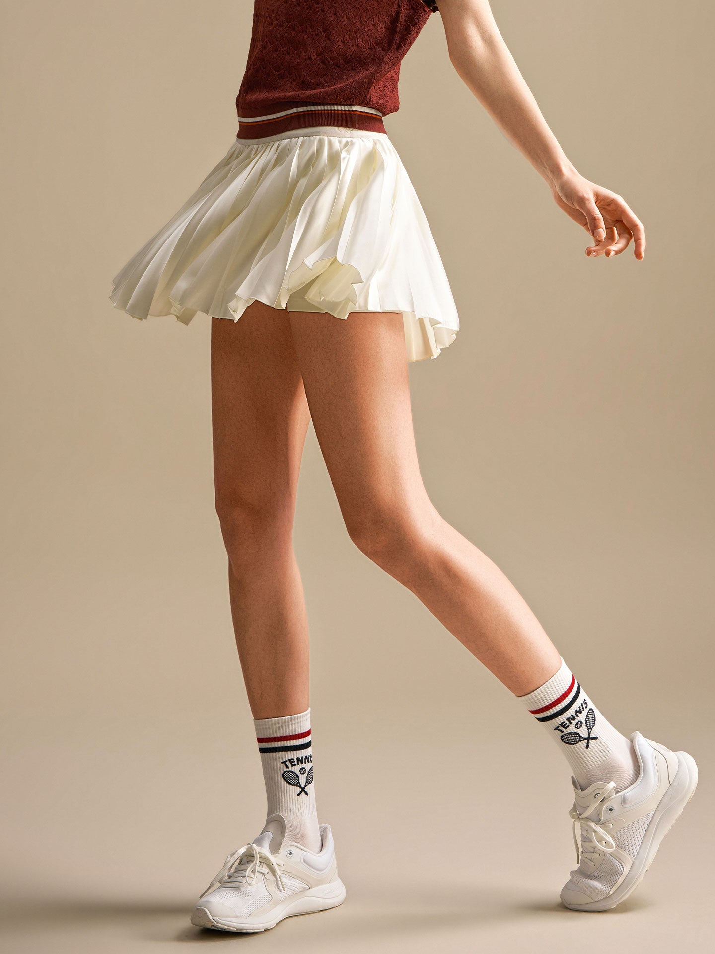 Satin Tennis Skirt - White