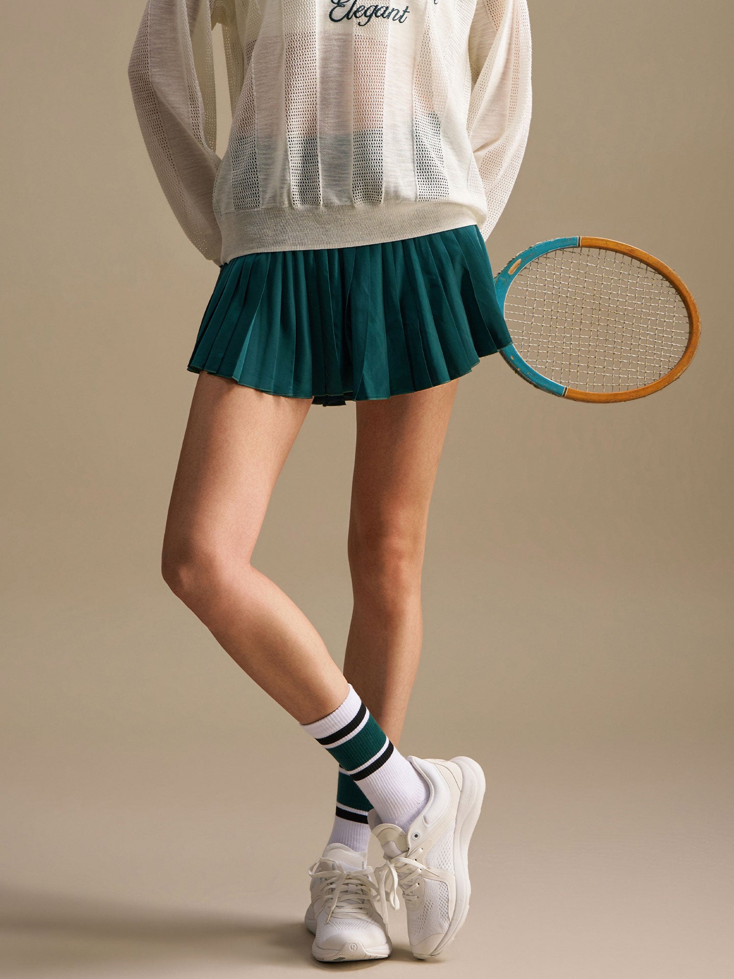 Satin Tennis Skirt - Green