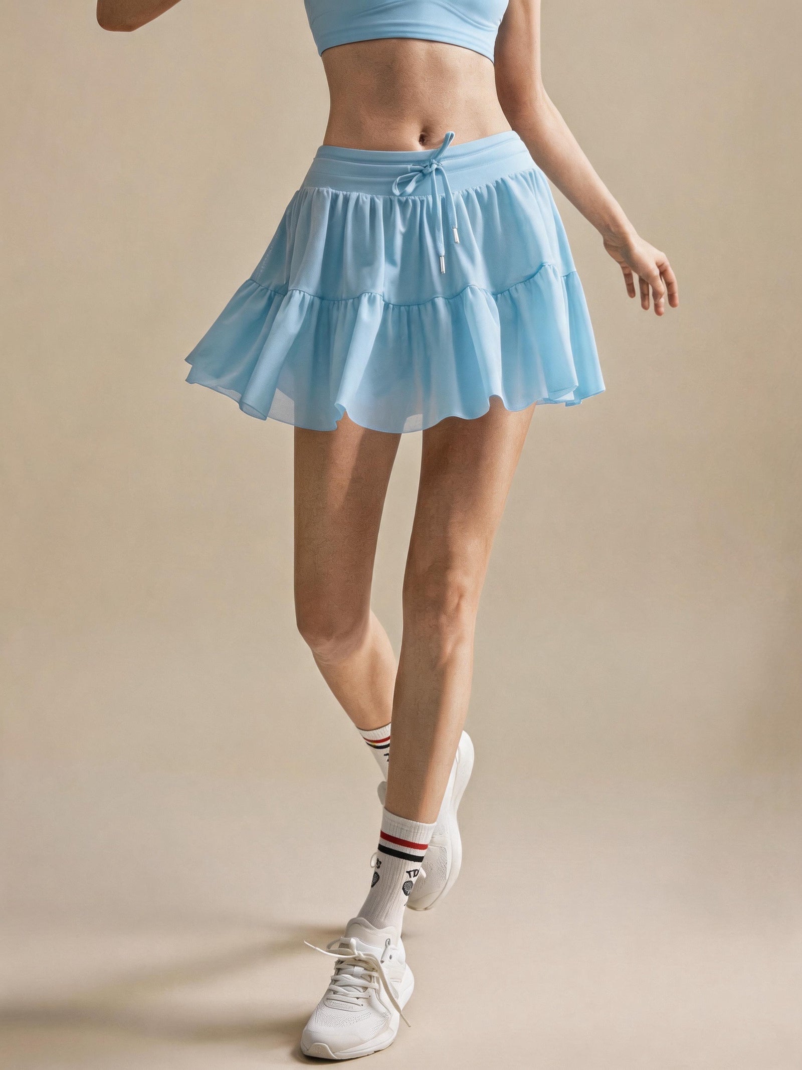 Aurelle Mesh Tennis Skirt - Blue